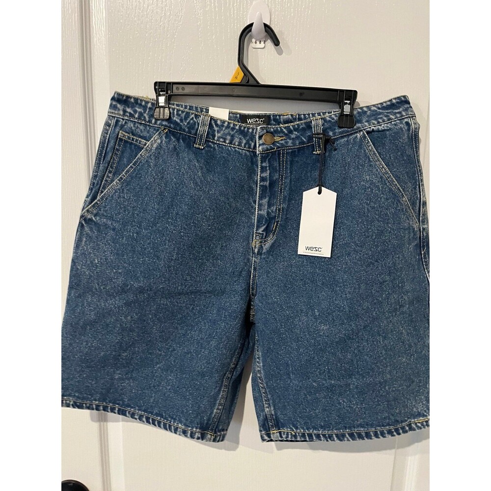 WESC Denim Carpenter Shorts W32 Indigo Wash NWT